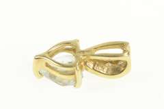 10K Yellow Gold Heart Blue Topaz Diamond Vintage Pendant