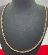 CERTIFEID BRAND NEW LADIES 14K YELLOW GOLD DIAMOND TENNIS NECKLACE- 20.00+ CARATS!!!
