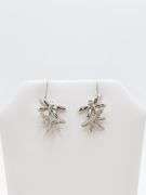 18k White Gold Twin Dragonfly with Diamond Head Earrings