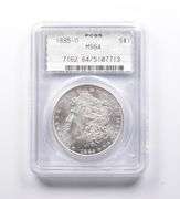 MS64 1885-O Morgan Silver Dollar PCGS DOILY LABEL Rattler