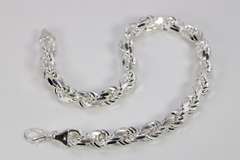 Sterling Silver Heavy Diamond-Cut Rope Chain 18mm Solid 925 Italy New Men's Necklace 24"