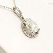 GIA Certified 4.37 CARAT DIAMOND PENDANT NECKLACE IN 14KT SOLID WHITE GOLD
