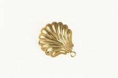 14K Yellow Gold Scallop High Relief Sea Shell Ocean Charm/Pendant
