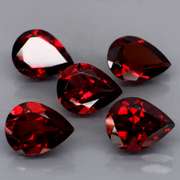 Amazing 8.87ct pear cut cherry red Garnet set