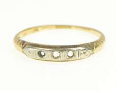 14K Yellow Gold Art Deco Two Tone Wedding Band Setting Ring