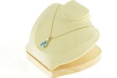 14K Yellow Gold 11.45 Ctw Pear Blue Topaz Diamond Cluster Pendant