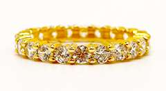 18kt Gold Plated Sterling Silver Gemstone Band Ring