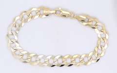 Powerful Yellow Gold Diamond Cut Curb Link Bracelet