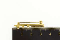 10K Yellow Gold Alpha Xi Delta Seed Pearl Diamond Bar Pin/Brooch