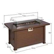 44 inch 50000 BTU Gas Fire Pit Table Pulse Ignition