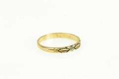 14K Yellow Gold 1940's Ornate Patterned Vintage Wedding Band Ring
