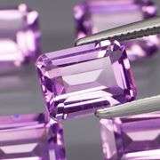 Vibrant 7.54ct 8x6mm real Bolivian Amethyst set