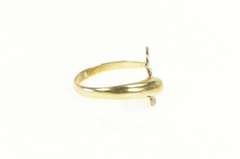 10K Yellow Gold Diamond Inset Dolphin Wrap Bypass Ring