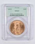 MS63 1910 $20 Saint-Gaudens Gold Double Eagle PCGS