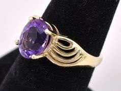 Gorgeous Purple Amethyst Ring In 14K Yellow Gold