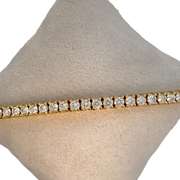 14K YELLOW GOLD TENNIS BRACELET WITH DIAMONDS