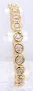 Elegant Yellow Gold Circle Diamond Tennis Bracelet