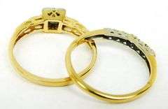 Antique 14K Diamond Wedding Set, Size 7