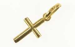 14K Yellow Gold Classic Cross Christian Faith Symbol Charm/Pendant