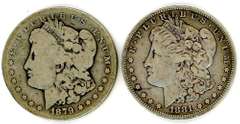 Two Different “O” Mint Morgan Silver Dollars: 1879-O & 1881-O