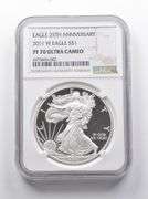 PF70 UCAM 2011-W American Silver Eagle 25th Anniversary NGC