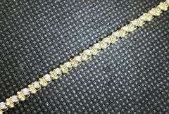 STUNNING 2.00 CARATS T.W. ROUND CUT DIAMOND TENNIS BRACELET IN 14K YELLOW