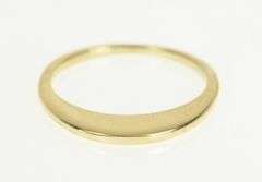 14K Yellow Gold Stackable Flattened Design Statement Band Ring