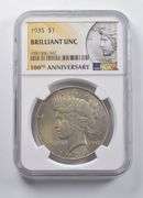 BU 1935 Peace Silver Dollar 100th Anniversary NGC