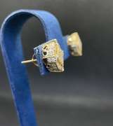 14K YELLOW GOLD CLUSTER DIAMOND STUD EARRINGS