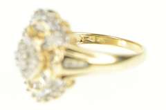 10K Yellow Gold 0.50 Ctw Diamond Encrusted Cluster Statement Ring