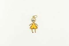 14K Yellow Gold Birthstone November Sim. Citrine Girl Charm/Pendant