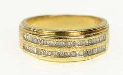 14K Yellow Gold 1.00 Ctw Diamond Tiered Mens' Wedding Band Ring