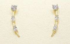 14kt Solid Yellow Gold & Diamond Earrings