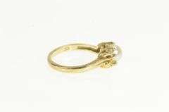 10K Yellow Gold Pearl CZ Accent Vintage Classic Statement Ring