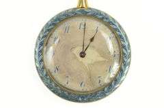 Elaborate Blue Enamel Art Deco 44mm Swiss Pocket Watch