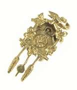 14K Yellow Gold 3D Articulated German Cuckoo Clock Charm/Pendant
