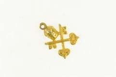 14K Yellow Gold Keys of Heaven Papal Pope Catholic Charm/Pendant