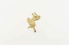 14K Yellow Gold Diamond Cut Unicorn Unique Symbol Charm/Pendant