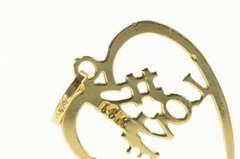 14K Yellow Gold #1 Number One Love Heart Love Symbol Pendant