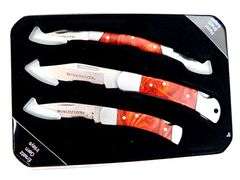 Winchester 3 Knife Set with Ersatz Gem Inlays, MIB