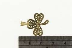 14K Yellow Gold Clover Filigree Shamrock Lucky Good Luck Charm/Pendant