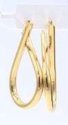 Handsome Long Gold Loop Earrings in Yellow Gold