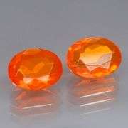 Vibrant top color 2.02ct bright orange Fire Opal pair
