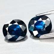 Unheated! 1.24ct top blue Sapphire pair