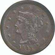 1845 Braided Hair Large Cent