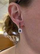 14K White Gold Black and White Diamond Earrings