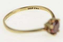 14K Yellow Gold Heart Cut Garnet Solitaire Valentine Promise Ring