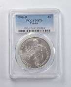 MS70 1996-D Atlanta Olympic Games Commemorative Dollar Tennis PCGS