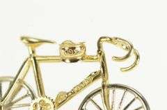 14K Yellow Gold 3D Articulated Bicycle Bike Travel Charm/Pendant