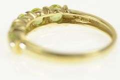 14K Yellow Gold Five Stone Round Vintage Peridot Statement Ring